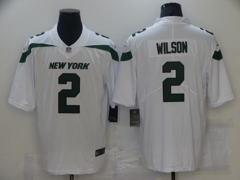 Men New York Jets 2 Wilson White Nike Vapor Untouchable Limited 2021 NFL Jersey